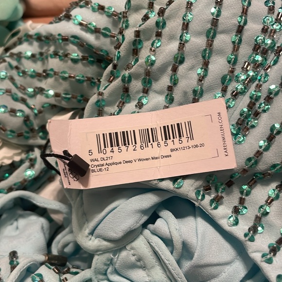 Crystal Applique Deep V Woven Maxi Dress - Picture 4 of 4